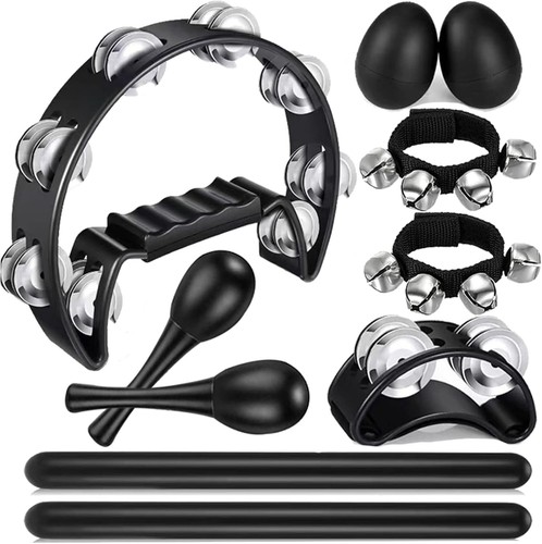 Pcs black tambourine set - 10,