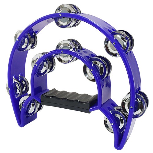 Tambourine double row blue - tambourine,