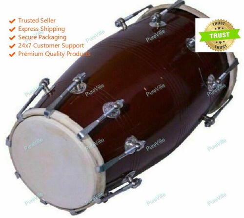 Handmade wood dholak indian - handmade,