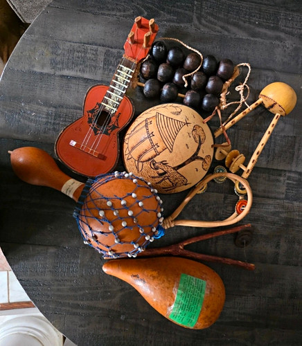 Vintage folk art instrument - vintage,