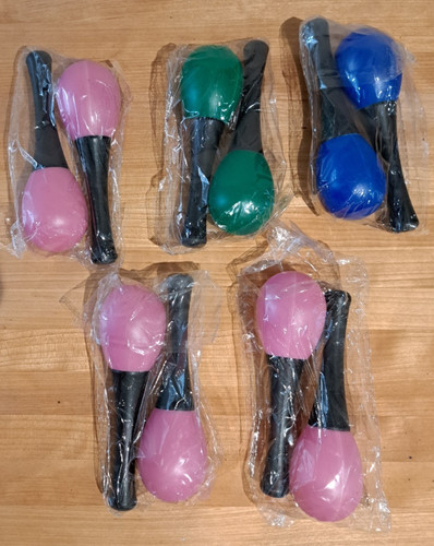Mini egg plastic maracas - plastic,